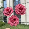 3 Cabeças de Rosas Sem Folhas Coloridas Impressas, Flores Artificiais, Decoração de Casamento para Casa Rosas Artificiais, Atacado