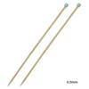 Herramientas de tejido vara de bambú para cuentas redondas aguja de un solo punto carbonizada color cabeza única aguja de palo para suéter de madera 35 cm