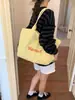 Bolsa de Lona Estilo Coreano Estilo Perezoso para Mujer, Bolso de Hombro de Nylon Casual de Gran Capacidad, Bolso Tote Simple para el Trabajo, Bolsa de Compras