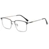 Gafas de lectura de marca BJYX, marco completo, caja de negocios, ultraligeras, ultratransparentes, de color sólido, de metal, de alta calidad, anti luz azul, espejo plano