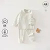 Conjunto de ropa interior de algodón de color Clase A para niños y bebés, ropa y pantalones de otoño, ropa para el hogar, conjunto de dos piezas de pantalones para bebé con trasero grande