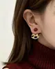 Pendientes de Caballo Mecedor Redondos de Circonita Bañados en Oro Real, Tachuelas de Moda Retro, Exquisitos Accesorios para Orejas Versátiles con un Toque de Lujo Ligero y Gama Alta
