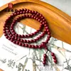 Pulseira Pixiu de Ouro com Areia Roxa Cinnabar Multi-Círculos Pulseira da Sorte com Areia Roxa para Meninas Pulseira de Oração Budista 108 Contas Atacado