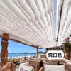 Cortinas de Gasa para Bodas al Aire Libre, Cortinas Modernas para Restaurantes y Casas de Huéspedes, Cortinas de Tela para la Costa, Decoraciones Onduladas de Gasa para Techos Barridas por el Viento para Hoteles