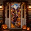 Sala de Estar Quarto Parede de Fundo Halloween Atmosfera Roxa Adesivo de Porta Impermeável à Prova de Óleo Hall de Entrada Adesivo Decorativo Em Estoque