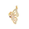 Colgante Moda Transfronteriza de Gama Alta Mariposa Colorida Chapado en Cobre con Oro Real Incrustaciones de Circonita Accesorios de Joyería DIY para Mujeres