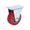 Rueda direccional giratoria roja rueda fija mayoreo poliuretano PU1.5 pulgadas rueda para carro plano industrial