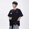 Camiseta Bordada Estilo Americano de Manga Corta con Nariz Pequeña para Niños Verano 2025 Nueva Moda Marca Suelta Casual Pareja Camiseta de Manga Media