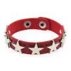 Pulseira de Couro com Rebites de Estrela Punk Simples de Couro PU Estrela de Cinco Pontas Pulseira Tendência para Casal