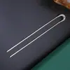 Grampo de Cabelo Reto de Ferro Chinês com Furo Duplo Grampo de Cabelo Retrô em Forma de U Acessórios de Cabelo Corpo Principal Headdress Estilo Antigo DIY Acessórios Feitos à Mão