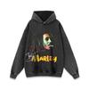 Suéter con capucha desgastado y lavado con retrato de rap hip hop estadounidense para hombres y mujeres, marca de moda vintage, top holgado de calle principal