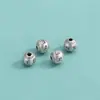 Plata de Pie S999 Seis Palabras Verdad Cuentas Espaciadoras Cuentas Redondas Accesorios de Plata Dura 3D Pulsera de Cuerda Hecha a Mano Cuentas de Cuerda
