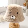 Chapéu de Pescador Feminino Outono e Inverno Novo Estilo Desenho Animado Ragdoll Moda Rosto Exposto Pequeno Chapéu de Bacia Recheado Chapéu Quente à Prova de Frio