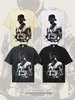2026 Transfronterizo Justin Bieber Estilo Americano Cuello Redondo Hombros Caídos 300g Lavado Peso Pesado Manga Corta Camiseta Base para Hombre