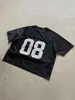 Camiseta Regata Esportiva Casual Solta de Manga Curta com Estampa Digital V-neck Verão Rua Americana Nº 19 Masculina e Feminina
