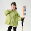 Pudding Haru Roupa de Outono Meninas Roupa Infantil Versátil Top Novo Estilo Outono 2026 Roupa Impermeável para Crianças Roupa de Trabalho Jaqueta de Montanhismo