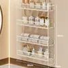 Prateleira de armazenamento para banheiro, cesta suspensa para cosméticos, caixa de armazenamento multicamadas para a parede, cesta de armazenamento de parede para trás da porta do banheiro