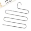 Atacado de fábrica cabide de calças em formato de S de aço inoxidável antiderrapante para pendurar calças cabide de calças de cinco camadas cabide de roupas multi-camadas cabide mágico de calças