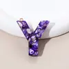 Llavero de 26 Letras Más Vendido por el Fabricante, Piedra Morada, Colgante Pequeño Semiacabado, Resina, Accesorios de Joyería DIY para Mujeres