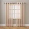 Cortina Visillo Calada Estilo Francés Vintage para Sala de Estar y Dormitorio, Cortina Visillo Decorativa Beige de Lujo Ligero para Hogar y Casa de Huéspedes, Transmisora de Luz