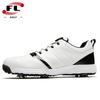 Novos sapatos de golfe masculinos com pontas quebradas fixas, cadarço rápido, sola antiderrapante, sapatos respiráveis porosos