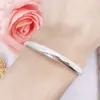 Elegante tubo abierto brillante plateado Pulsera de Concubina Imperial plateada Estilo celebridad de internet anillo liso brillante pulsera estilo de regalo para atraer tráfico