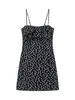 Nuevo estilo de verano con volantes, estilo chica hot, sin mangas, de lunares, en capas, vestido tipo camisola de moda