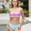 2024 nuevo comercio exterior europeo y americano transfronterizo sexy bikini top de tubo traje de baño de mujer combinación de colores traje de baño de triángulo dividido para mujer