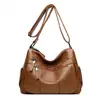 Bolsos para Mujeres de Mediana Edad y Mayores Nueva Moda Bolso de Hombro Cuero Suave Bolso de Madre Casual Retro Bolso Cruzado Gran Capacidad