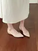 Zapatos de tacón alto de 5 cm para mujer, de gamuza, punta fina, transpirables, con corte lateral, estilo retro nuevo 2026, cómodos, con suela blanda, para el trabajo