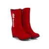 Botas de mujer de moda cadena de metal pedrería otoño e invierno caña corta botas Martin esmeriladas plataforma tacón cuña botas casuales 33-44 comercio exterior