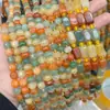 Cuentas de Disco de Ágata Verde Aventurina y Seda Dorada, Cuentas de Barril, Cuentas Redondas Materiales para Accesorios de Joyería DIY Cristal Natural Cuentas de Buda Retorcidas a Mano Venta al por Mayor
