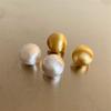 Brincos escovados artesanais banhados a cobre 18K ouro 925 agulha de prata brincos escovados de prata de alta qualidade brincos atacado