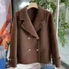 Abrigo de Lana Estilo Nuevo 2026 con Hebilla Dorada, Chaqueta Corta de Lana Doble Cara, Top Versátil, Ropa Popular para Mujer
