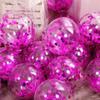 Globos de látex redondos transparentes con lentejuelas de 12 pulgadas para fiestas navideñas, con decoración de escena, venta al por mayor, fabricantes de globos.