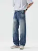 Ropa para Hombre Fengshe / 2026 Primavera y Otoño Nuevo Estilo High Street Americano Pantalones Rectos Holgados para Hombre Jeans Vintage Pantalones Largos