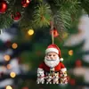 Navidad Papá Noel y Cachorro Colgante Festivo Nuevo Acrílico Plano Transfronterizo Colgante Decorativo para Interior de Coche