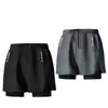 Bañador transfronterizo, sin costuras, anti-vergüenza para correr y fitness, populares bañadores atléticos de doble capa para hombre, corte holgado, talla grande