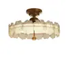 Lámpara de Techo de Flor de Cristal de Lujo Ligero Americano para Dormitorio Principal Lámpara de Araña Retro Francesa de Gama Alta para Sala de Estar Estudio Lámpara de Estilo Antiguo