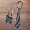 Material escolar listrado branco Sense jk gravata pequena pessoa preguiçosa terno estilo universitário estudante gravata grátis decoração retrô feminina tb moda