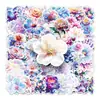 50 Adesivos Florais Coloridos a Laser, Filme Flash, Flores de Planta, Decoração Impermeável Criativa, Adesivos Guka para Diário DIY