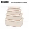 Lonchera Rectangular con Tapa de Silicona, Lonchera Apta para Microondas, Recipiente Sellado para Conservación de Alimentos, Calentable y Aislado