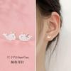Brincos de pino de prata esterlina 999 com furos para orelha femininos 2023 nova moda ins brincos pequenos e fofos brincos atacado