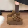 Zapatos de Felpa con Suela Gruesa para Aumentar la Altura para Mujer, Pantuflas de Punta Cerrada, Calzado de Exterior 2026 Otoño/Invierno Nuevos, Calzado Birkenstock Cálido Slip-on
