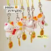 Pingente de Gato da Sorte Fofo, Pingente Criativo de Gatinho Acenando, Chaveiro para Mochila Escolar, Pingente Decorativo Divertido Anti-Perda