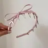 Diadema de estilo coreano dulce de corona alta con lazo ondulado retro, con un toque elegante y sofisticado, diadema con pinza para el pelo antideslizante para mujer