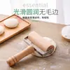 Rodillo de Madera de Haya para Uso Doméstico, Rodillo Manual de Madera Maciza, Herramienta de Rodillo de Doble Cabezal de Acero Inoxidable para Wrappers de Empanadillas, Pasta y Fideos