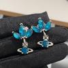 Aretes Clásicos Occidentales Empress Saturno para Mujer, Vivian Nicho Artesanía de Alta Gama Diseño Tridimensional de Planeta