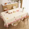 2026 Nuevo Estilo Lujo Ligero Gama Alta Estilo Lindo Rectangular Mantel para el Hogar Mantel de Dibujos Animados Impermeable y Resistente al Aceite No Requiere Lavado