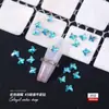 Pedras de Strass em Forma de Gota com Fundo Plano para Nail Art, Pedras de Strass Azuis de Formato Irregular, Pedras de Strass com Fundo Plano em Forma de Gota Azul Lago para Nail Art